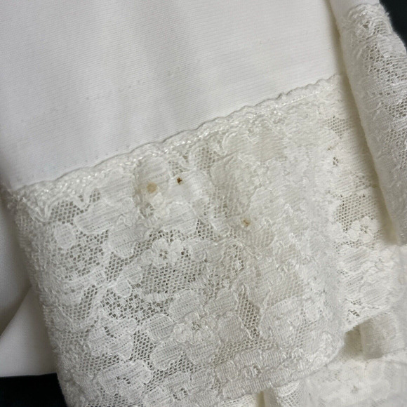Vintage Hollywood Vassarette Full Slip 36S Sleeveless Sheer Lace Applique White - Picture 11 of 11